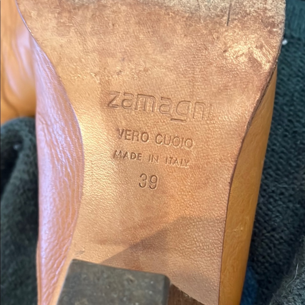 Zamagni Leather Shoes - Tan - Picture 3 of 5
